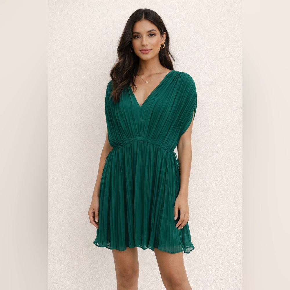 Mango deep emerald Midi Dress